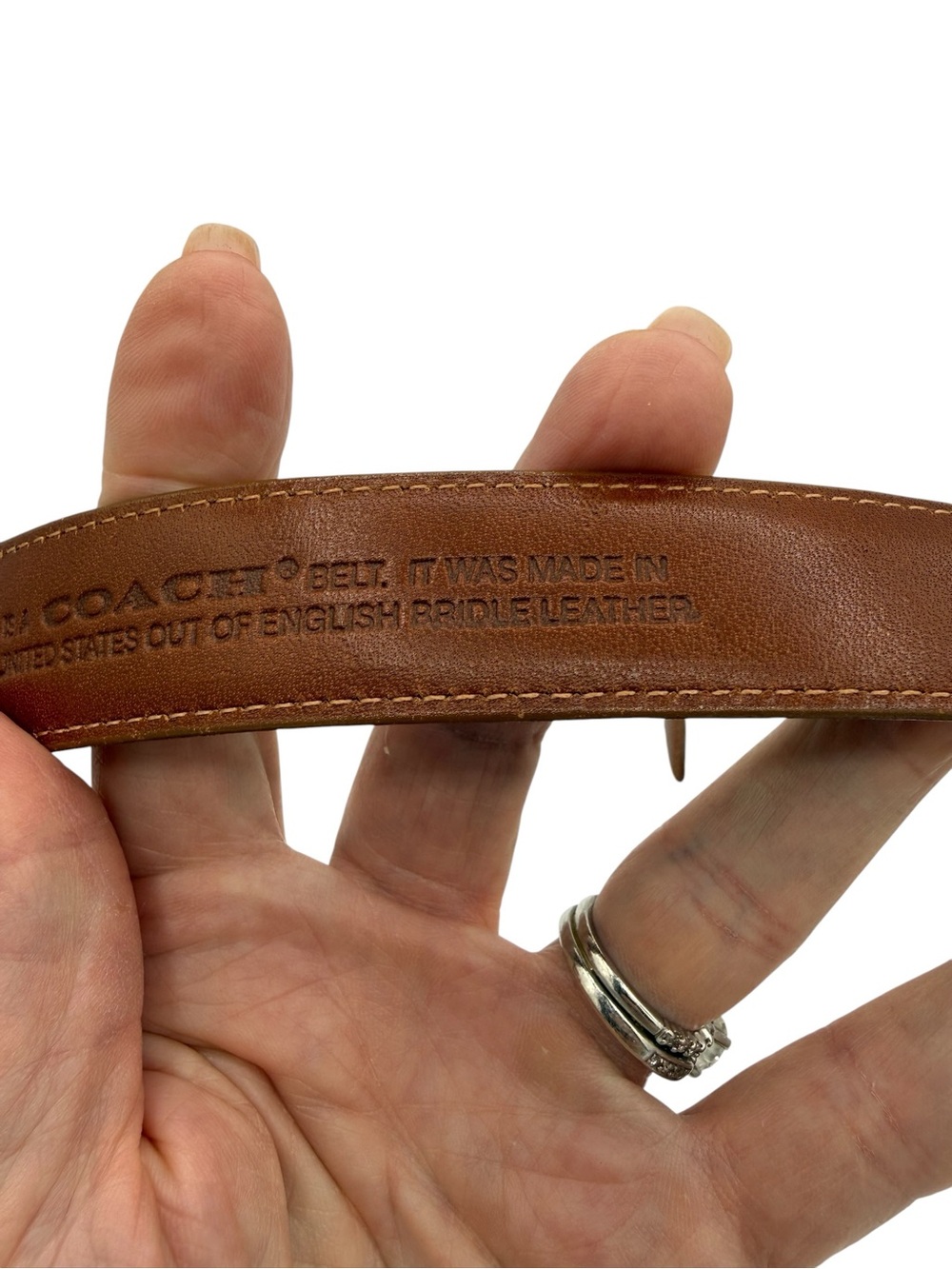 Coach English Bridle Leather Belt British Tan 36 - Picture 11 of 16